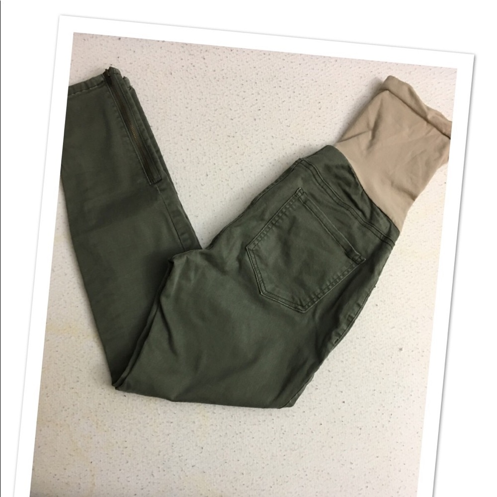 Maternity Jeans Pants Olive Green